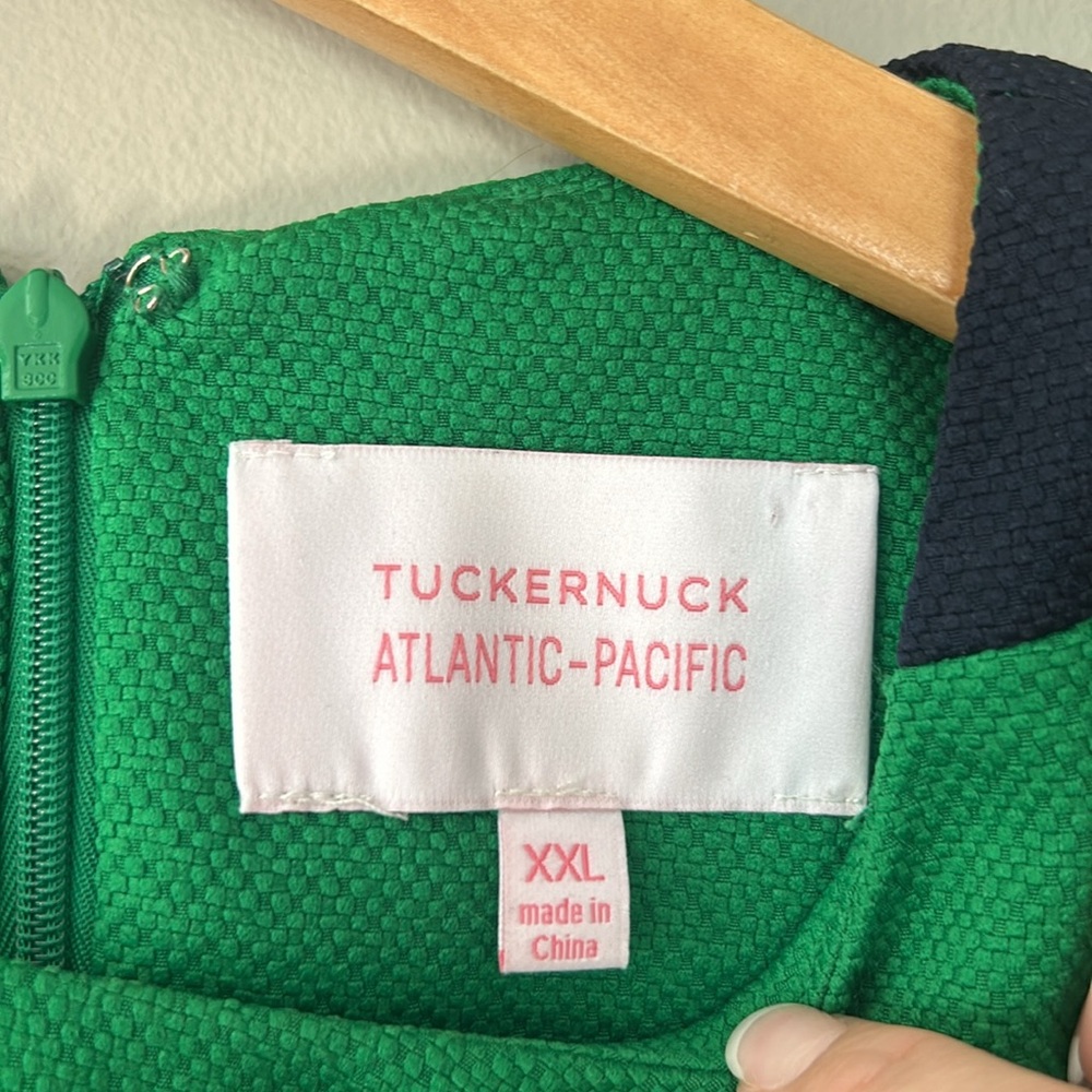 Tuckernuck x Atlantic-Pacific collab Kelly Green‎ Navy Stripe Emma Blouse Sz XXL - Picture 4 of 9